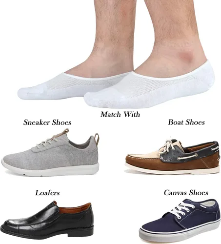 Vista 5 de Jormatt - Calcetines de algodón de corte bajo para hombre, con agarres antideslizantes, para hombre