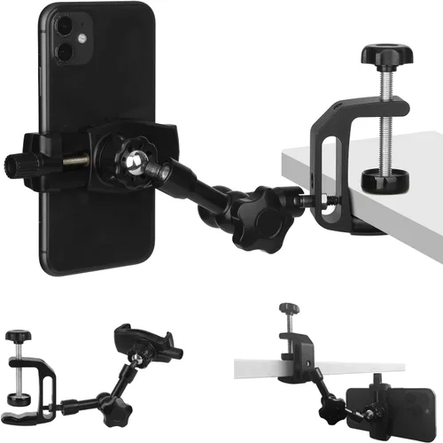 Vista 10 de Soporte para tablet debajo del gabinete, soporte para tableta de cocina, soporte para iPad para escritorio/mesa/tabla/silla, compatible