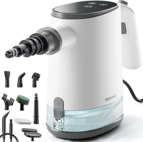 Vista 12 de Limpiador de vapor de mano para el hogar, limpiador de vapor presurizado instantáneo de calor de 15 segundos, tanque ligero de 22.1 onzas líquidas