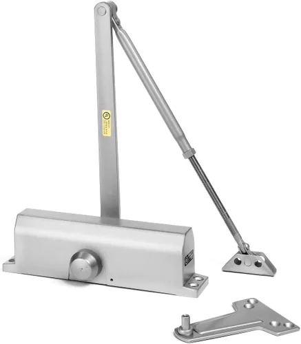 Vista 2 de Cerrador de Puerta de Dynasty Hardware, Cerrador Hidráulico Comercial, Autocierre, Resorte Tamaño 4, Montaje en Superficie, Aluminio Rociado, Serie