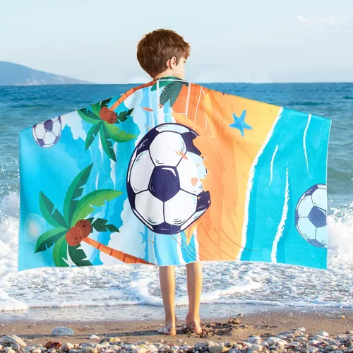Vista 16 de WERNNSAI Toalla de playa para niños, 30 x 60 pulgadas, Axolotl de secado rápido, sin arena, toalla de playa para niñas, toalla de playa