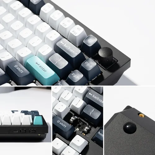 Vista 4 de Keychron Q1 Max RGB QMKVIA Teclado mecánico personalizado, perilla programable de metal completo intercambiable en caliente con interruptor rojo