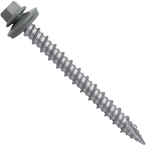 Vista 46 de Tornillos para techos de metal gris ABC 10 x 1 - Cabezal hexagonal - Arandela EPDM - Arandela de arranque automático/roscado - 1 bolsa - 250