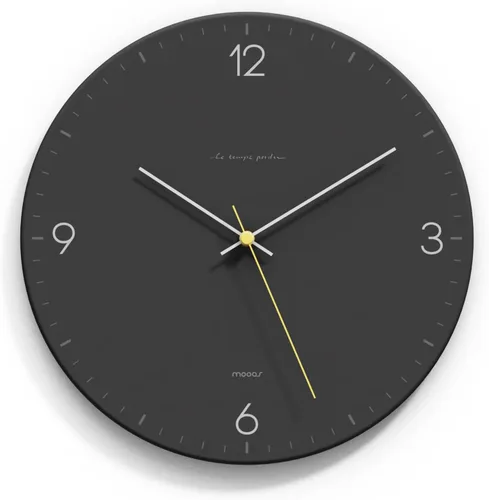 Vista 12 de mooas - Reloj de pared moderno con números 3D de 12 pulgadas, funciona con pilas, analógico (crema)
