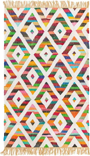 Vista 10 de Unique Loom Chindi Trellis Collection - Alfombra geométrica, suroeste, diamantes, colores brillantes