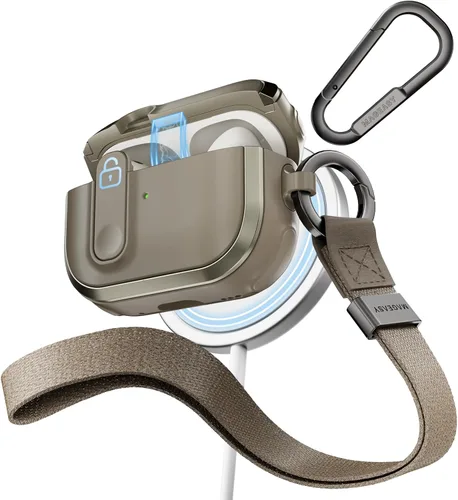 Vista 22 de MAGEASY Odyssey - Funda para AirPods Pro 2, funda resistente para AirPods Pro con bloqueo seguro, clip de mosquetón para protección a prueba