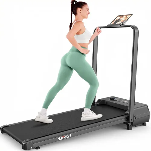 Vista 11 de FUNMILY Cinta de Correr Plegable con Almohadilla de Caminata Mejorada con Inclinación del 12%/15% y Barra de Manejo, Cintas de Correr Compactas
