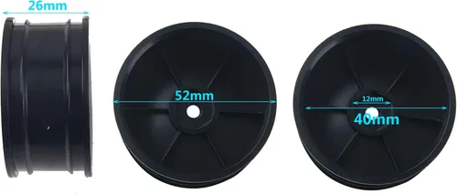 Vista 5 de Llantas hexagonales RC de 0.472 in y neumáticos de goma compatibles con HSP Tamiya HPI Kyosho 1/10 On-Road Touring Car WLtoys 1/14 144001 Traxxas