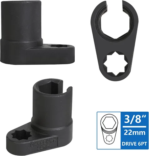 Vista 3 de 5 piezas de zócalo de sensor de oxígeno automotriz, M12×1.25MM y M18×1.5MM Roscas Chaser, llave de sensor O2