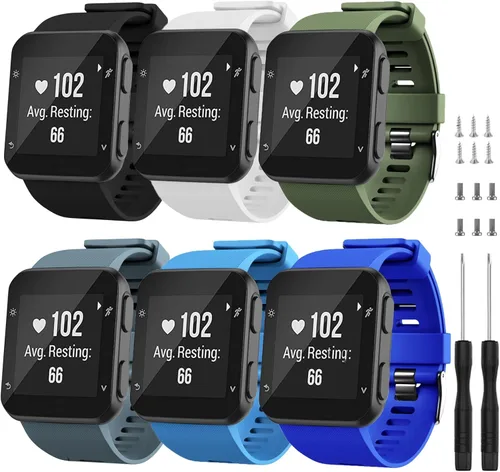 Vista 39 de GVFM banda compatible con Garmin Forerunner 35, silicona suave correa de repuesto para reloj inteligente Garmin Forerunner 35, se ajusta a muñeca