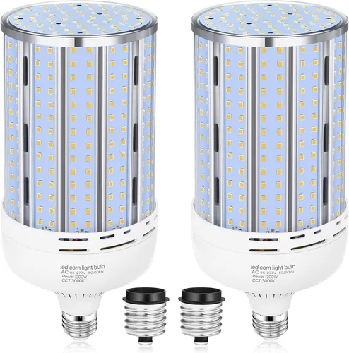 Vista 8 de Bombilla LED de Maíz de 44W (Paquete de 2), Sin Ventilador, (Equivalente a 390 Vatios) Base E26/E39 Mediana/Mogul Grande, Lámpara LED COB 3000K