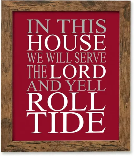 Vista 11 de In This House We Serve the Lord - Arte de pared con citas de fútbol americano, decoración de pared inspiradora para el hogar, oficina, dormitorio