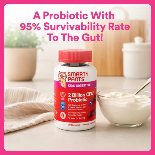Vista 7 de Gomas probióticas SmartyPants para niños para la salud digestiva: suplemento de apoyo a la salud intestinal e inmunidad con 2 mil millones de CFU