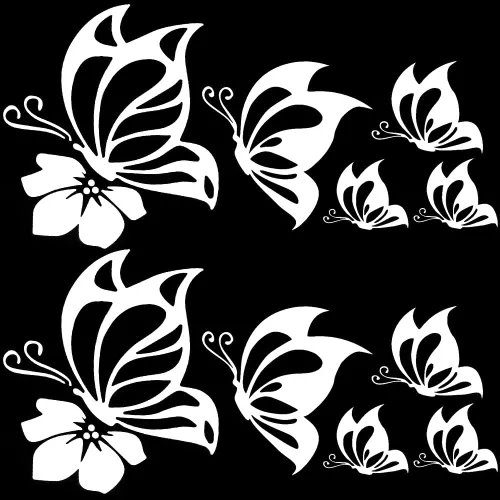 Vista 7 de GORGECRAFT Juego de 2 hojas de calcomanías de mariposa para automóvil, calcomanías impermeables de vinilo para mujer, calcomanías reflectantes