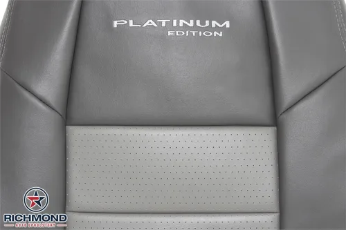 Vista 7 de Richmond Auto Upholstery - Driver Side Lean Back Leather Seat Cover, Gray (Compatible with 2001 Ford F250 Platinum Edition)