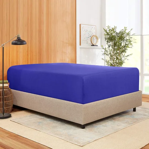 Vista 21 de 100 % algodón natural de 400 hilos, 1 pieza con bolsillo profundo de 21 pulgadas y 2 fundas de almohada, juego de sábanas de 3 piezas