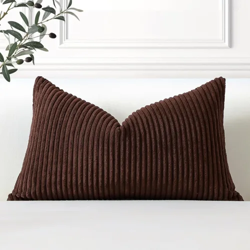 Vista 29 de Artscope Fundas de Almohada de Pana a Rayas Acogedoras Súper Suaves Decorativas Cuadradas Fundas de Almohada Fundas de Cojín para Sofá Sofá Amarillo