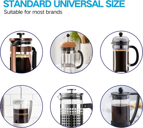 Vista 4 de YMMIND Vaso de vidrio de repuesto para prensa francesa de 34 onzas, diseño universal estándar, se adapta a la mayoría de las marcas de cafeteras
