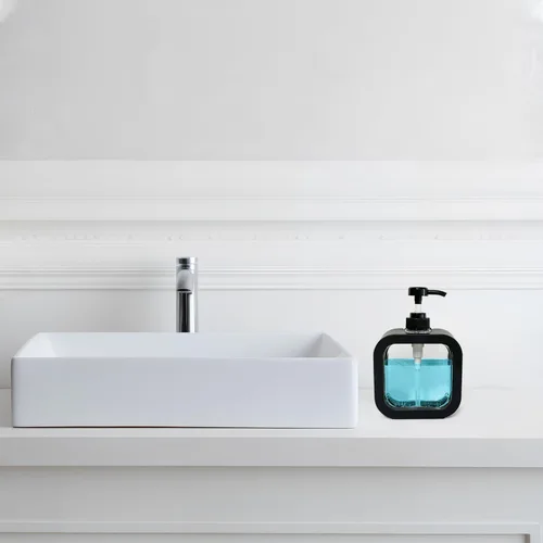 Vista 2 de Dispensador de jabón de manos para baño, dispensador moderno de jabón para platos para fregadero de cocina, recipiente de jabón líquido con bomba