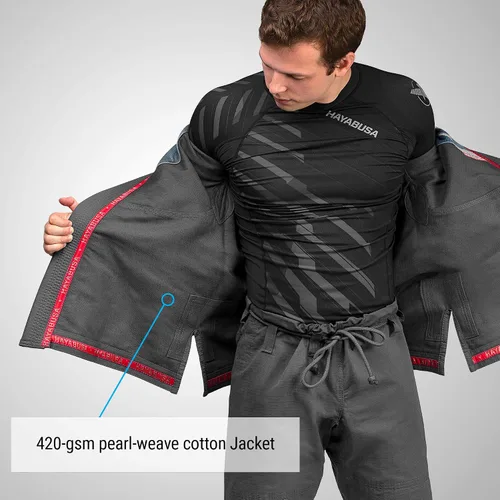 Vista 4 de Hayabusa Jiu Jitsu Gi de tejido perlado ultraligero