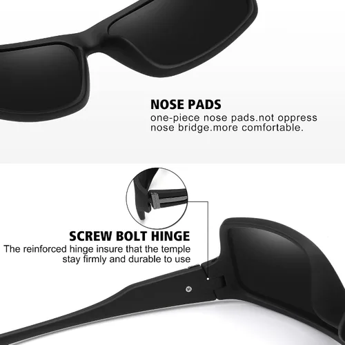 Vista 4 de STORYCOAST Gafas de sol polarizadas deportivas para hombres y mujeres, marco irrompible para ciclismo, pesca, conducción