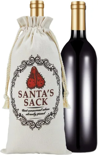 Vista 6 de CJ&M ELF P!ss Navidad Divertido Novedad Botella de vino Bolsa Broma Humor secreto santa