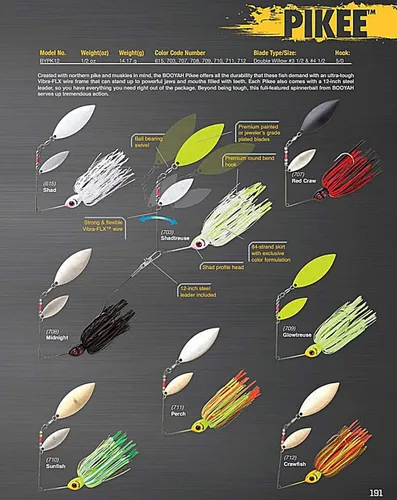 Vista 2 de BOOYAH - Señuelo de pesca Pikee Spinner-Bait para lucio y almizcle, 1/2 onza