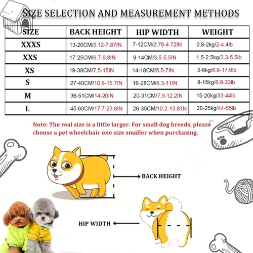 Vista 3 de Silla de ruedas para perros para patas traseras, rueda de ejercicio ligera para perro, ajustable de 2 ruedas para gato/perro, silla de ruedas