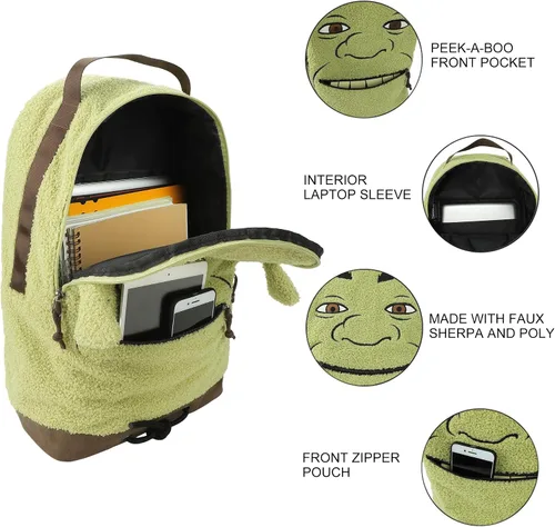 Vista 6 de Shrek Character Green - Mochila de 17,5 pulgadas