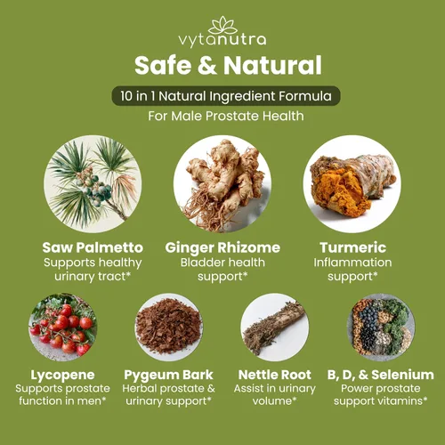 Vista 5 de Suplemento de próstata definitivo para hombres, palma enana americana vegana, raíz de ortiga, pigeo, cúrcuma, zinc, vitamina D3, apoya la función