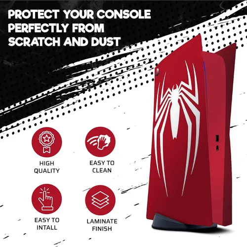 Vista 2 de Ps5 skin redwhite spider protective wrap cover vinyl sticker decals for sony playstation 5 disk version console and two dual sense 5 sticker ps5