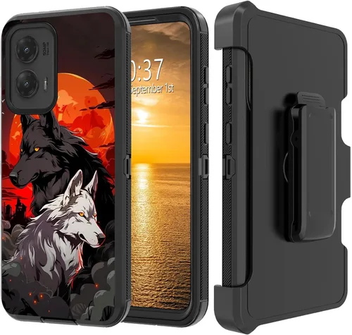 Vista 57 de Funda para Moto G Stylus 5G 2023 con funda de clip para cinturón y soporte, resistente de doble capa, resistente a prueba de golpes, para Motorola