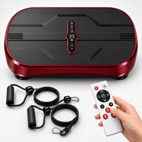 Vista 13 de Natini Vibration Plate Exercise Machine, 990 Speed Levels Whole Body Vibrating Plate for Lymphatic Drainage, Home Workout Equipment with Resistance