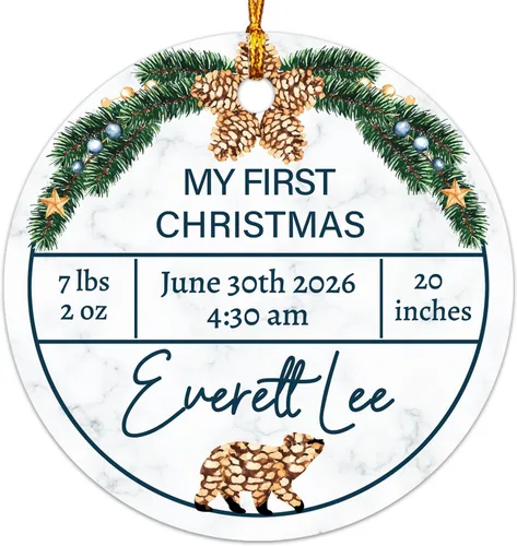 Vista 19 de Primera Navidad en nuestro nuevo hogar 2025, regalo de boda para recién casados, decoración de árbol de Navidad, nuevo propietario de casa, adorno