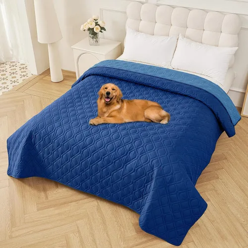Vista 159 de Smiry Funda Impermeable para Cama de Perro Manta para Mascotas, Manta Suave y Lavable para Perros para Muebles Cama Sofá Sofá Reversible, a Cuadros
