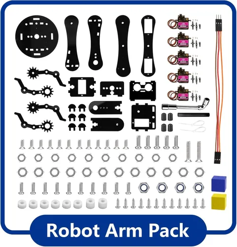 Vista 3 de ACEBOTT Robotics para niños de 12 a 16 años, paquete de expansión de brazo robot, kit de codificación de juguetes STEM compatible con Arduino y Negro