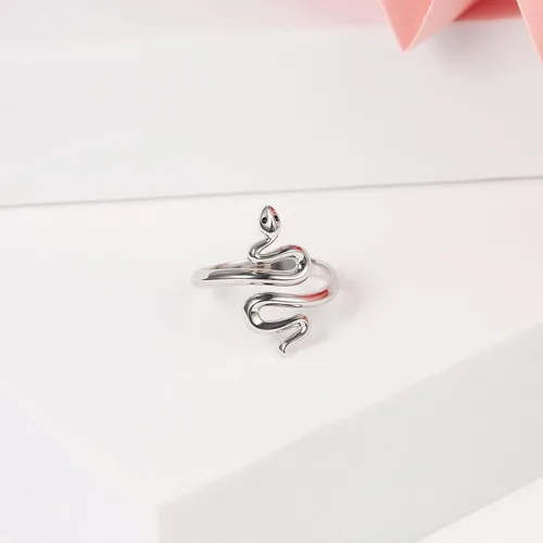 Vista 9 de Anillo de serpiente de plata de ley 925 para mujer, ya sean amantes de las serpientes o no, vale la pena tener joyas de moda personalizadas