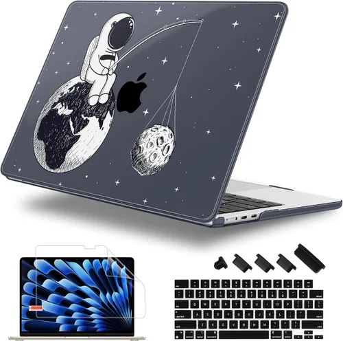 Vista 14 de Funda para MacBook Air de 15 Pulgadas 2025 2024 2023 Versión M4 A3241 M3 A3114 M2 A2941, Carcasa Rígida con Protector de Pantalla y Cubierta