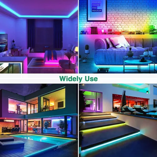 Vista 7 de Lamomo - Tira de luces LED RGB de neón, 16.4 pies de luces de cuerda LED de neón con control remoto por aplicación, sincronización de música