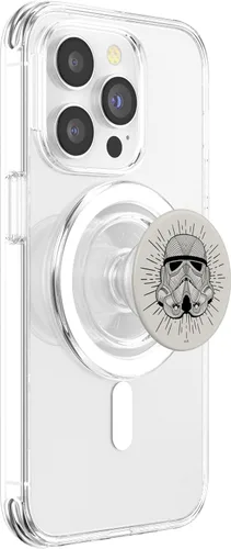 Vista 3 de Star Wars Casco Storm Trooper Line Art PopSockets MagSafe PopGrip para iPhone