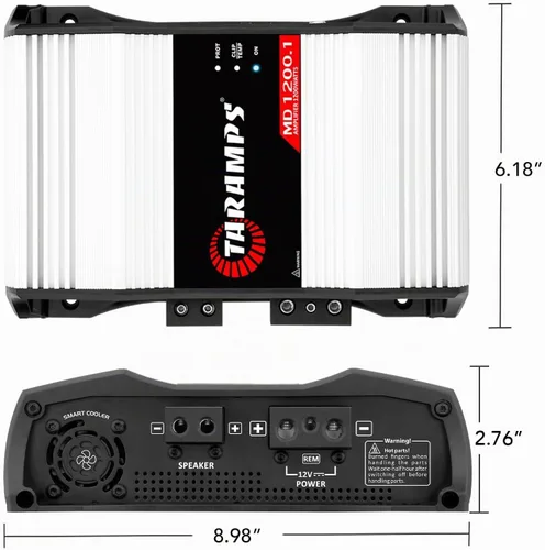 Vista 6 de Taramps MD 1200.1 Canal 1200 Watts RMS 1 Ohm Amplificador de coche