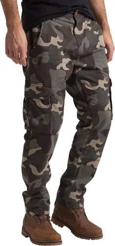 Vista 2 de Pantalones cargo para hombre, ajuste regular, 100% algodón, múltiples bolsillos, para senderismo, seguridad, combate, trabajo, tallas 32 W-44 W