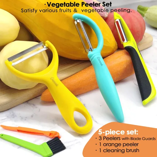 Vista 7 de GANNK Peladores de papas para cocina, pelador Y para manzana, fruta, zanahoria, calabacín, pepino, papas, pelador de verduras de buen agarre que