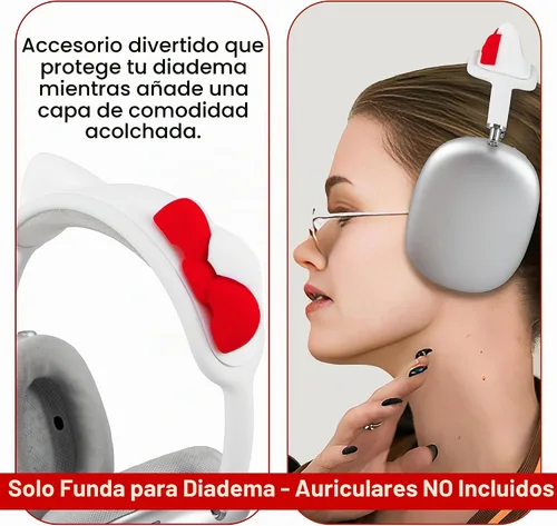 Vista 5 de Sonix x Sanrio - Funda de diadema de Hello Kitty para AirPods Max, accesorio protector de silicona con orejas de gato para auriculares Compatible