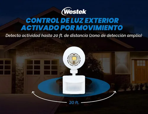 Vista 2 de Westek OMLC3BC-4 OMLC163BC Control de luz con detección de movimiento, blanco