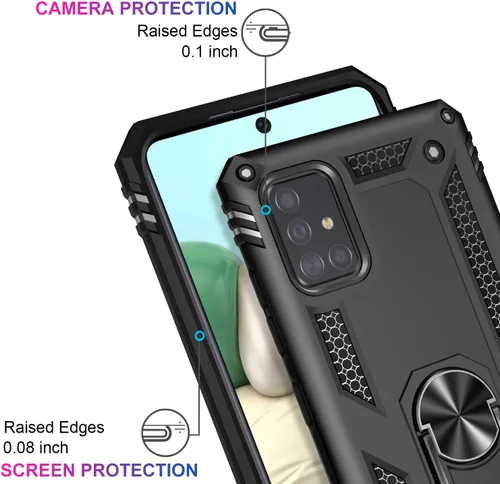 Vista 3 de LUMARKE Funda para Galaxy A51 4G con Protector de Pantalla, Pasa Prueba de Caída de 16 pies de Grado Militar, Cubierta Protectora para Teléfono