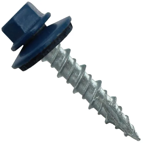 Vista 191 de Tornillos para techos de metal gris ABC 10 x 1 - Cabezal hexagonal - Arandela EPDM - Arandela de arranque automático/roscado - 1 bolsa - 250