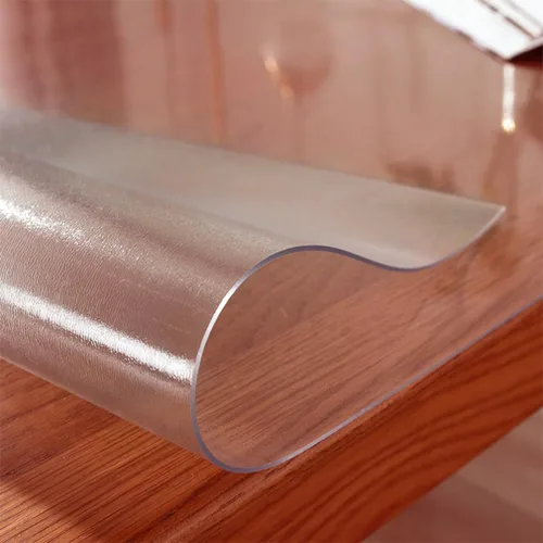 Vista 2 de Protector de mesa esmerilado de 12 x 24 pulgadas, cubierta de mesa de plástico de 2mm de grosor, protector de mantel de plástico transparente, a