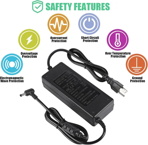 Vista 4 de Adaptador de fuente de alimentación de 24V 6A, adaptador de corriente CA 100-240V a CC 24 voltios 6 amperios 144W con conector de salida de 5,5 mm x