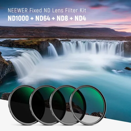 Vista 2 de NEEWER Kit de filtro ND fijo de 1.929 in ND1000 ND64 ND8 ND4 Juego de filtros de densidad neutra de doble cara de 30 capas Nano Recubrimientos/HD